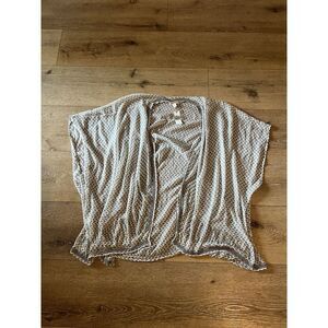 Anthropologie Andersen & Lauth Beaded Kimono One Size Geometric Print Gray Boho